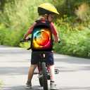 SARA NELL Kids Growing Fire Soccer Backpack for School Boys Girls,Kindergarten Elementary Toddler School Backpack, Premium Book Bag with 2 Main Compartment, 15.7 Inches