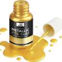 Liquid Gold Acrylic Paint Gloss Multi Surface Rich 24K Gold Paint for Metal, Wood, Plastic, Canvas, Furniture Scratch Repair, Painters Art Handcrafts, Art Supplies, 30ML, Acrylic Metallic Finish