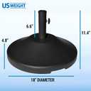 US Weight 30 Pound Fillable Umbrella Base- Made in the USA - Black