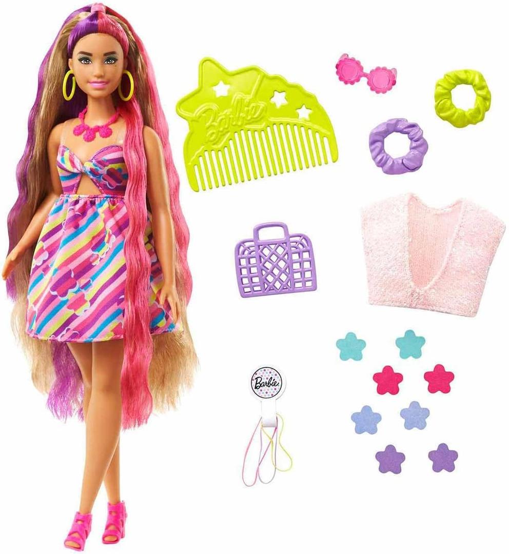 Mattel Barbie Totally Hair Flower Doll 8.5" Long Fantasy HCM89
