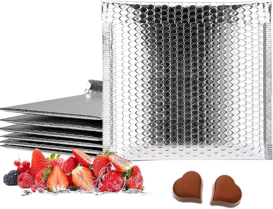 Thermal Bubble Mailer 13.75 x 10.5 Inch, Pack of 10 Cool Bubble Mailers,Insulated Mailers for Cold Shipping, Waterproof Foil Mailing Envelopes,Insulated Shipping Bags for Food,Perishables (Silver)