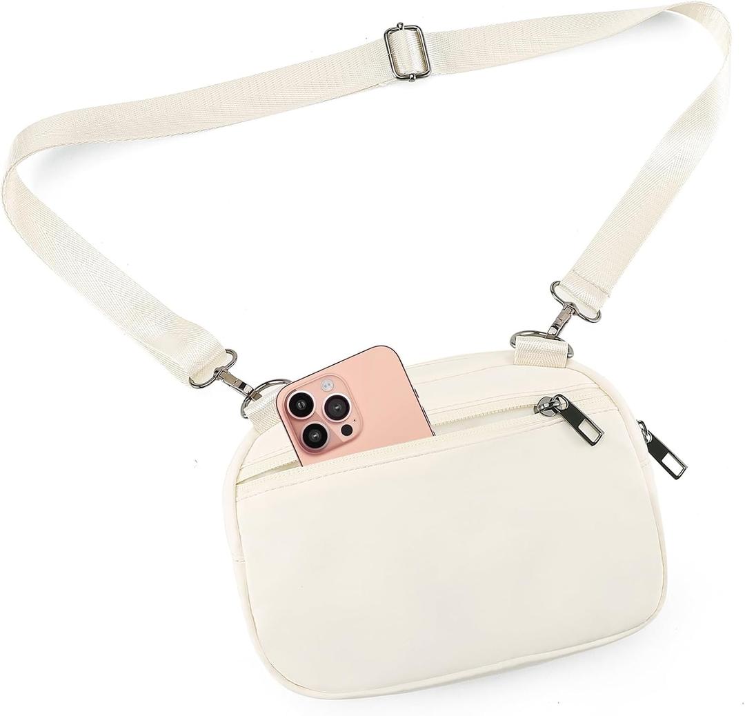 MAXTOP Small Crossbody Bags for Women Belt Bag Fanny Pack with Adjustable Strap (Cream)