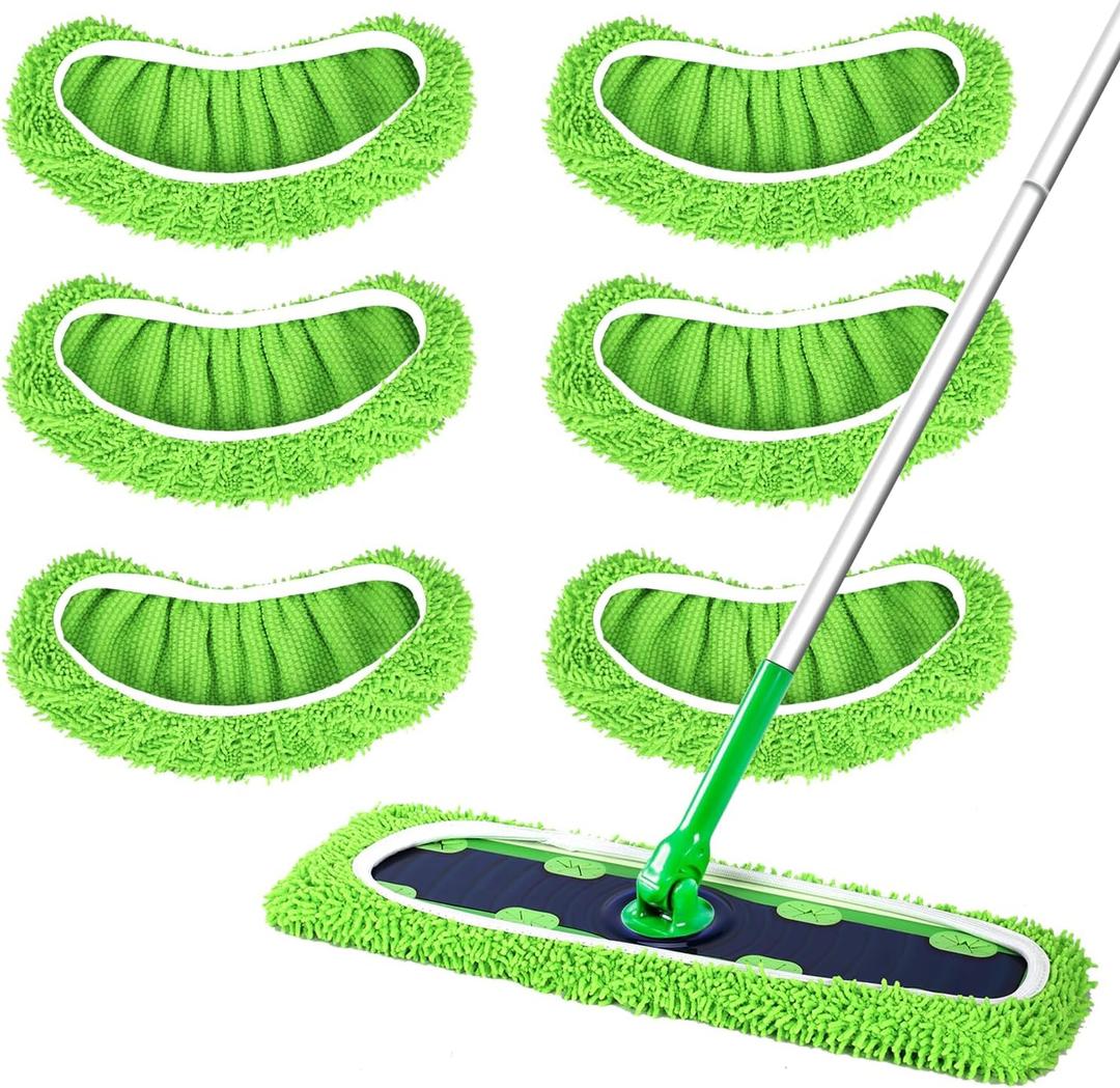 6 Pack XL Reusable Microfiber Mop Pads for Swiffer XL Mop - Dry Sweeping & Wet Mopping Cloths for Floor, Wall & Window Cleaning