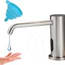 Touchless Automatic Soap Dispenser for Kitchen Bathroom Sink Built in Brushed Nickel Liquid Commercial Electric Soap Dispenser with Bottle and Pump Brushed Nickel