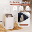 SereneLife Towel Warmer Bucket - Compact 23L Bathroom Towel Heater with Essential Oils Disc Holder, Adjustable Timer, Auto Shut-Off, Power Cord Storage & LED Display, Fits 2 Oversized Towels (White)