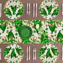 XCHI Gnomes Green Shamrocks Clovers Horseshoes St. Patrick's Day Round Placemats Set of 4 Table Mats for Party Home Kitchen Dining Table Decorations 14x14 Inch