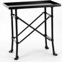 Novabright Bronze Metal Rectangle Side Table Vintage Metal Martini Cocktail Table Decorative Pedestal Tray for Decorating Living Areas and Hosting, 20 x 12 x 20 Inch
