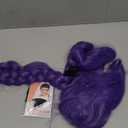 morvally 33.5 Inches Purple Long Braided Ponytail Wig - Anime Cosplay Wigs for Halloween Costume Party (Purple)