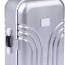 FILFEEL Baby Suitcase Toy, Childs Mini Luggage Box, Cute Plastic Rolling Suitcase Silver