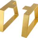 6 Inch Trapezoid Table Legs Gold, DIY Furniture Metal Legs for Coffee Table, Bench Stool Cabinet Furniture Feet - Set of 2