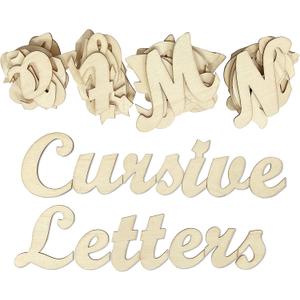 3 Inch 284 Pieces Wooden Letters Unfinished Wood Letters for Crafts Cursive Alphabets with Extras