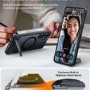 TORRAS Strong Magnetic & Seamless Stand for Samsung Galaxy S25 Case, Fit for MagSafe, Mil-Grade Drop Protection, Adjustable Kickstand for Samsung Galaxy S25 Case, Translucent Back/Black Edge