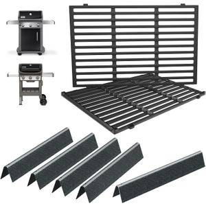 Spirit E-310 Grill Parts 7638 Grill Grates 7636 Flavorizer Bars for Weber Spirit 300 Series Grills S-330 E-320 E-330 S-310 SP-310 Grill GS4 Spirit 2 E310 S-310 Replacement Parts (Front Mount Controls)