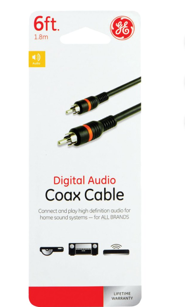GE Digital Audio Coaxial Cable, 6ft