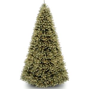 National Tree Company 9 ft Pre-Lit Downswept Douglas Fir Artificial Christmas Tree, 900 LED Lights, 3,185 Tips, PowerConnect, Foot Pedal, 10 Light Functions, Includes Stand, Green