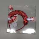 Candy Headbands for Women Christmas Lollipop Headband Dangle Earrings Sweet Candy Hair Accessories Candys Costume Outfits Candy Party Favors Gifts (Red)