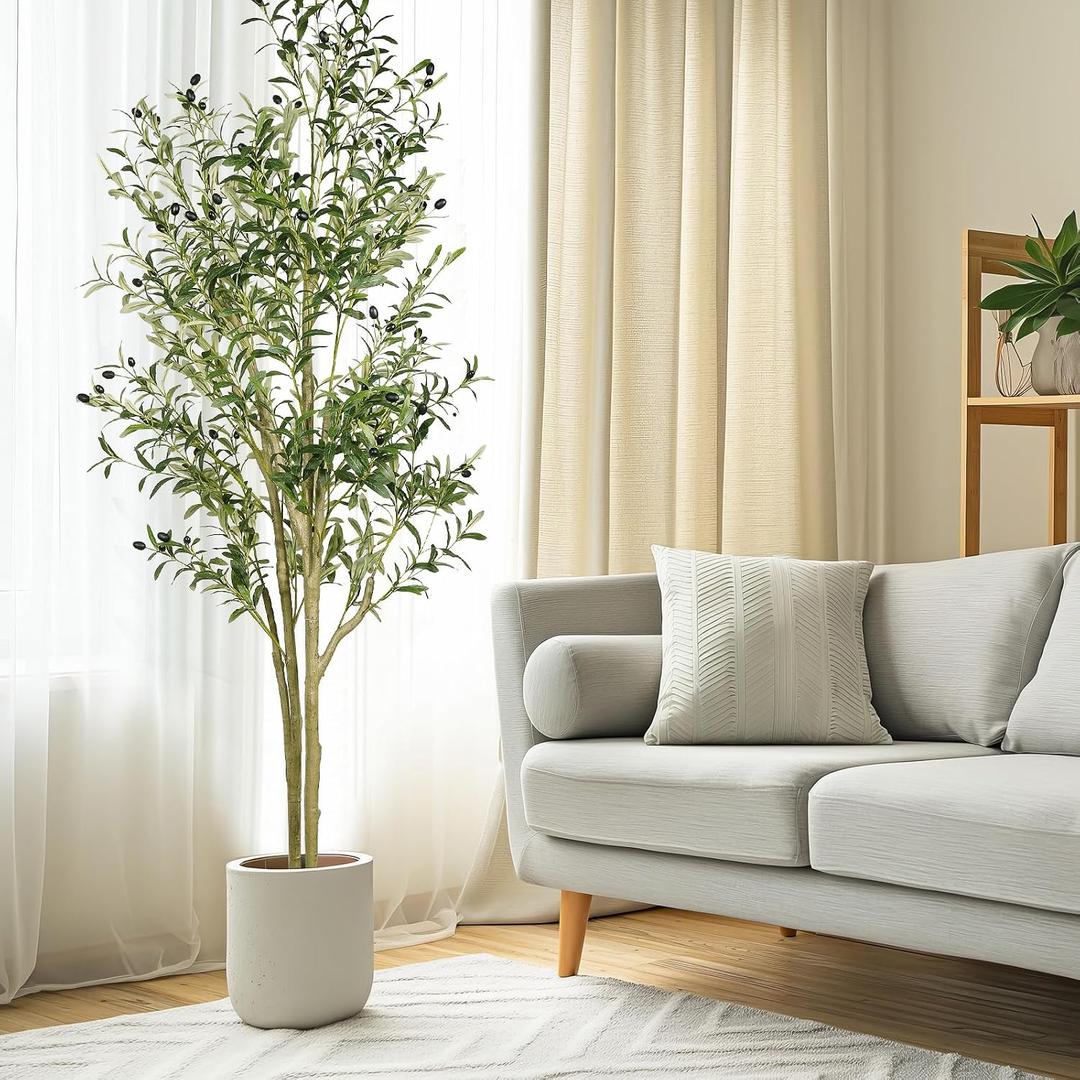 Artificial Olive Tree 5ft Tall Olive Trees Artificial Indoor Faux Olive Tree Indoor with Olive Branches and Black Fruits Artificial Tree for Home Office Decor and Housewarming Gift