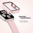 5 x 3-in-1 Compatible for Apple Watch Band 40mm 41mm 44mm 45mm and Case with Screen Protector, Sport Silicone Bands and Protective Cover with 9H Tempered Glass for iWatch Series SE 9 8 7 6 5 4