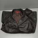 Women's Leather Button Front Hipster (Large, Brown)