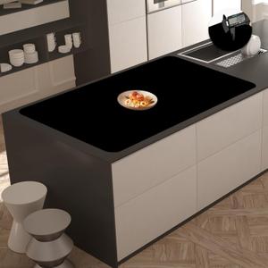 2MM Extra Thick Silicone Mats for Kitchen Counter, 35.4"x23.6" Kitchen Island Largest Heat-Resistant Baking Mat, Thicker Non-Slip Desk Protect Mat, Multipurpose Countertop Protector (Black)