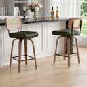 Swivel Counter Height Bar Stools Set of 2, PE Rattan