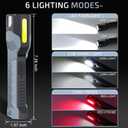 Rechargeable LED Work Light, 1200 Lumens Work Light with 160 Swivel Head, Magnetic Base & Hook, Magnetic Work Lights with 6 Lighting Modes for Car Repairs, Emergencies, and Power Outages(Grey)