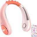 Unicorn Kids Neck Fan, Safe Bladeless Fan with Unicorn Sticker, Hands-free Portable Rechargeable Cooling Fan, 2600mAh Personal Fans for 4-14Y Girls, 4 Speeds, Lightweight, Summer Gifts for Kids