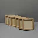 Bright Creations 6 Pack Unfinished Wood Canvas Boards - 6x6 Square Wooden Panels for Crafts and Painting - Wooden Box