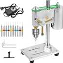 Mini Benchtop Drill Press, Precision Drill Press with Variable Speed Control, 360 Rotation CNC & JT0 Chuck for Metal & Wood, Jewelry, DIY Crafts, Watch, Lab (Grey)