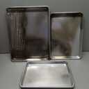 3 Pack Stainless Steel Baking Sheets - Non Stick Cookie Sheets & Pans for Oven, No Coating, Warp-Resistant & Dishwasher Safe, 9/12/16 Inch