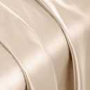 Vonty Satin Sheets Full Silky Soft Satin Bed Sheets Beige Sheet Set, 1 Deep Pocket Fitted Sheet + 1 Flat Sheet + 2 Pillowcases