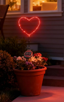 Solar LED Neon Red Heart Outdoor Garden Dcor Stake Light Valentines Heart Lawn Decor -Nurses, Doctors, EMT's First Responders, Valentine Day, Honeymoons, Girl/Boy Friend, Gift and Affection