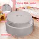 Foam Baby Ball Pit 35.4"x 11.8" for Toddlers, Soft Round Kiddie Playpen Ball Pool for Kids with Soft Memory Sponge for Babies Indoor Game(Balls not Included) Light Gray 35.4IN