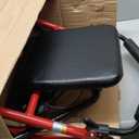 Drive Medical 10257RD-1 4 Wheel Rollator Walker With Seat, Steel Rolling Walker, Height Adjustable, 7.5" Wheels, Removable Back Support, 300 Pound Weight Capacity, Red