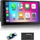 Haudio 7 Inch Double Din Car Stereo with Wireless Apple CarPlay & Android Auto, Touchscreen Android Radio, Bluetooth Car Audio Receiver (No Reversing Camera)