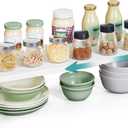 SONGMICS Spice Rack, Expandable Kitchen Countertop Shelf, Small Cupboard Organizer, Metal, Space-Saving Tabletop Shelf, Matte White 