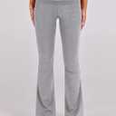 ANRABESS Lounge Sets for Women 2 Piece Foldover Yoga Flare Leggings Pants Crop Tops Casual Y2K Outfits Matching Tracksuit Set (Gray, XXL)