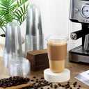Baderke 50 Sets Clear Plastic Coffee Cups with Sip Lids and Cup Sleeve, Disposable Clear Pet Cups for Iced Coffee Cold Beverage, Shops and Party Catering (18 oz)
