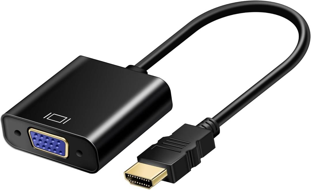HDMI to VGA Adapter Cable (Male to Female) Compatible for Computer, Projector, HDTV, Desktop, Laptop, PC, Monitor, Chromebook, Raspberry Pi, Roku, Xbox and More