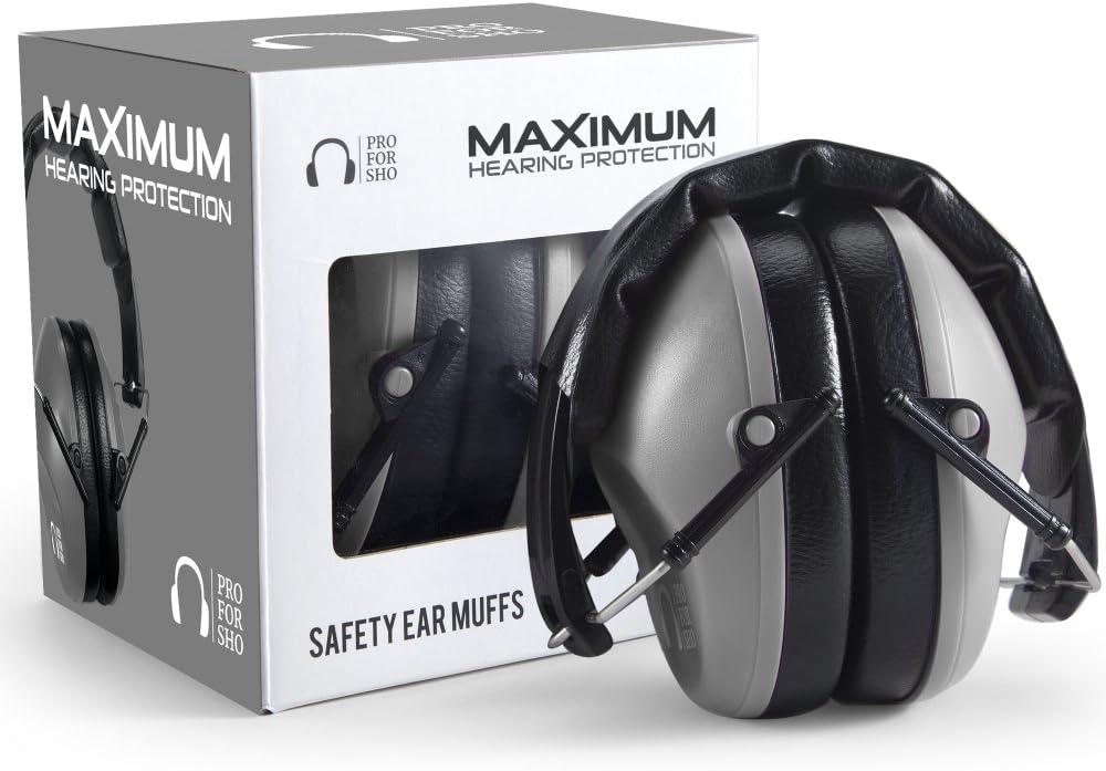 Pro For Sho 34dB Hearing Protection Ear Muffs – Highest NRR Compact Design Ear Protection for Loud Events & Sensory Use