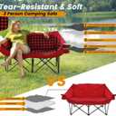 Heated Double Camping Chair, Padded Camping Couch with 3 Heat Levels and 4 Heating Zones, Oversized Camp Loveseat Support 800lbs for Soccer Games, Tailgating, RV Travel, Beach DaysNot Battery, 27.94 Cm X 25.4 Cm X 97.917 Cm