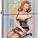 Zippo Lighter - Night Mission Pinup Satin Chrome