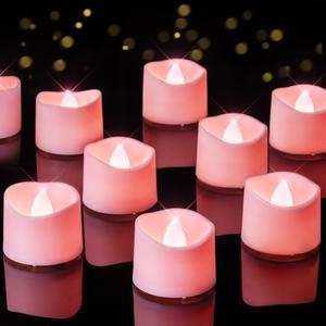 Homemory Pink Tea Lights Candles Battery Operated, 200+Hour Flameless Flickering Fake Electric LED Colored Tealights Candles for Romantic Wedding Decor, Baby Showers, Proposal, Valentine's, 24-Pack Homemory Pink Tea Lights Candles Battery Operated, 200+Hour Flameless Flickering Fake Electric LED Colored Tealights Candles for Romantic Wedding Decor, Baby Showers, Proposal, Valentine's, 24-Pack