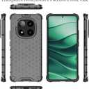 Ultra-Thin Honeycomb Shockproof Cover for Xiaomi Redmi Note 14 Pro 5G, Non-Yellowing Durable PC Back Anti-Scratch Drop Protection Phone Case for Xiaomi Redmi Note 14 Pro Transparent Black