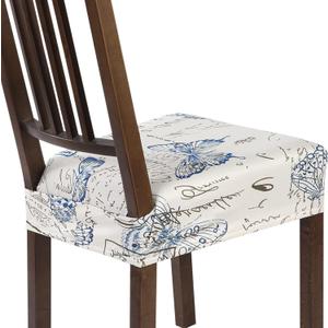 SearchI Stretch Dining Chair seat Covers Set of 2, Soft Removable Washable seat Covers for Dining Chairs, Dining Room seat Cover Protector (Rear-Covered, Butterfly)