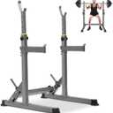 Adjustable Squat Rack,Multi-Function Barbell Rack for Weight Lifting and Home Gym Fitness Workout Portable Squat Bench Press