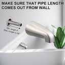Dreyoo Universal Bath Tub Spout with Adapter, 5" Bathroom Bathtub Faucet Spout Without Diverter, Fits for 1/2'', 3/4'' IPS Inside Thread Connection and Tub/Shower Faucet Brands(Brushed Nickel)