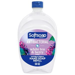 Softsoap Antibacterial Liquid Hand Soap Refill, White Tea & Berry Scented Hand Soap, 50 Ounce(Packaging May Vary) (50 Fl Oz (Pack of 1))