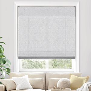 UNISHADES Light Filtering Cordless Roman Shades for Indoor Windows & French Doors, 43 3/4" W 60" H - Light Filtering - Light Grey