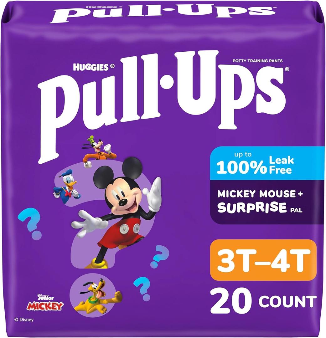 Pull-Ups Boys' Potty Training Pants, Size 3T-4T Training Underwear (32-40 lbs), 20 Count